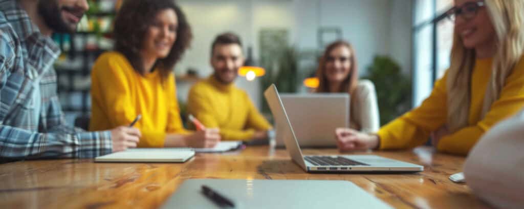 A group of planners sitting around a table.