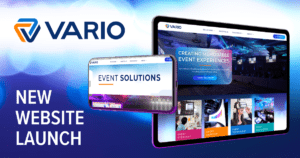 Image banner for Vario's new website launch with a featured image of a smartphone and tablet displaying the Vario website on their screens