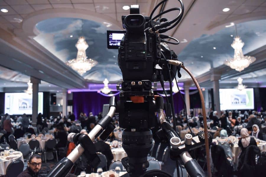 Camera set up for a live event